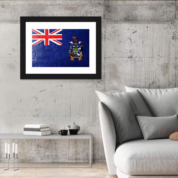 South Georgia And South Sandwich Island Flag Canvas Wall Art-3 Horizontal-Gallery Wrap-25" x 16"-Tiaracle
