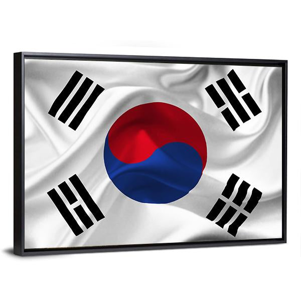 South Korea Waving Flag Canvas Wall Art-5 Horizontal-Gallery Wrap-22" x 12"-Tiaracle