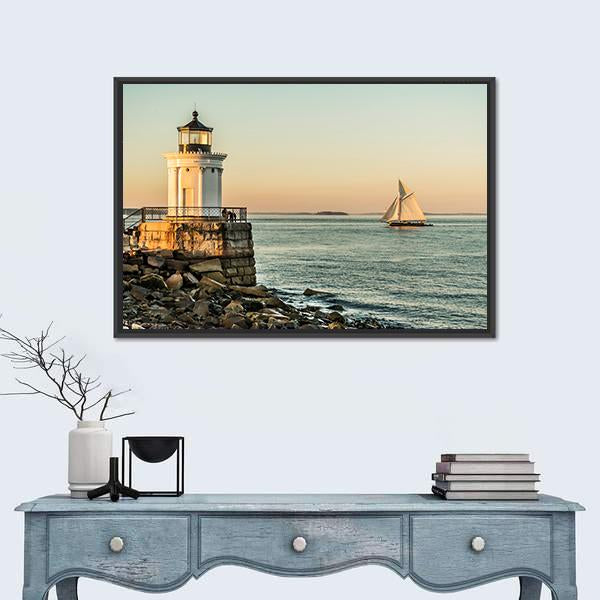 South Portland Bug Light Canvas Wall Art-1 Piece-Floating Frame-24" x 16"-Tiaracle