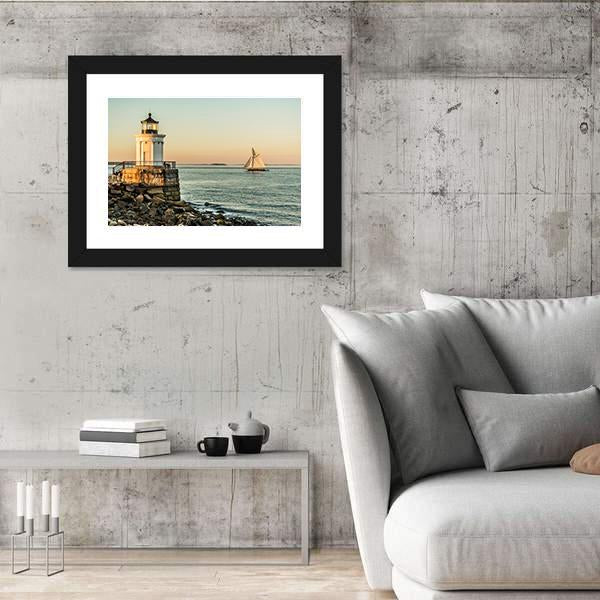 South Portland Bug Light Canvas Wall Art-5 Horizontal-Gallery Wrap-22" x 12"-Tiaracle
