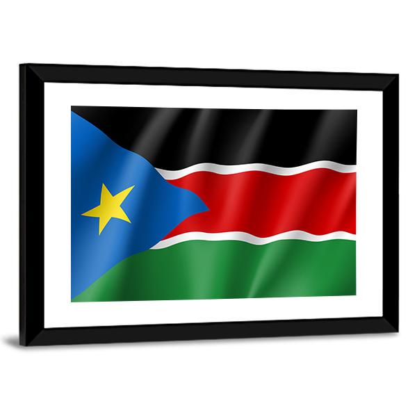 South Sudan Flag Canvas Wall Art-5 Horizontal-Gallery Wrap-22" x 12"-Tiaracle