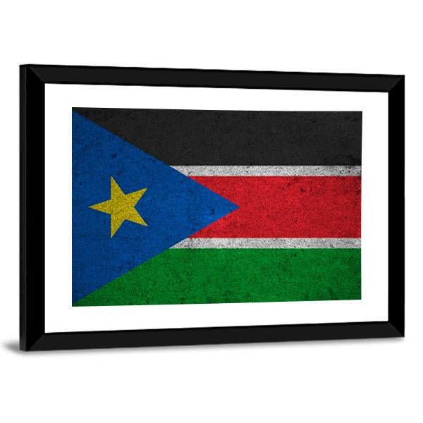 South Sudan Flag Canvas Wall Art-5 Horizontal-Gallery Wrap-22" x 12"-Tiaracle