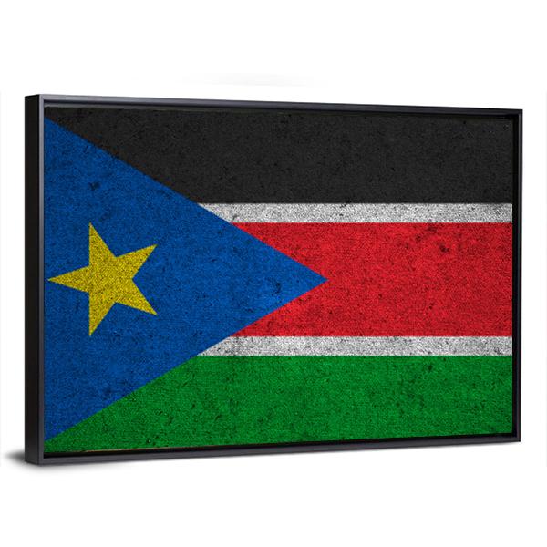 South Sudan Flag Canvas Wall Art-5 Horizontal-Gallery Wrap-22" x 12"-Tiaracle
