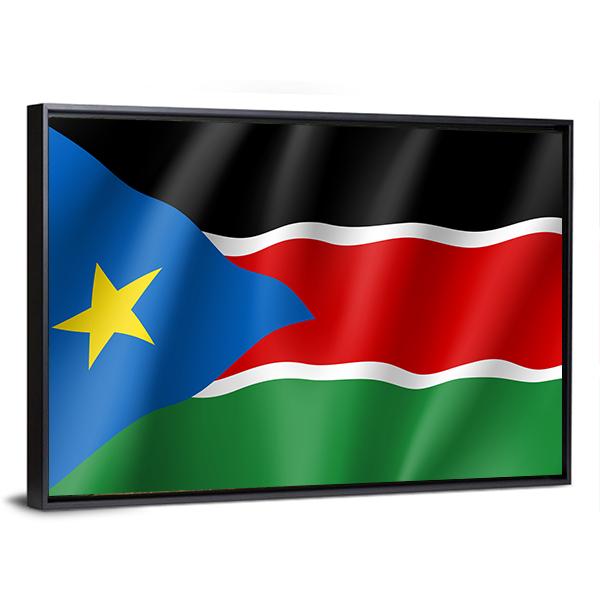 South Sudan Flag Canvas Wall Art-5 Horizontal-Gallery Wrap-22" x 12"-Tiaracle