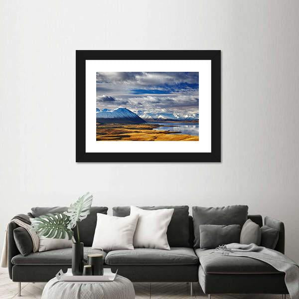 Southern Alps And Lake Tekapo Canvas Wall Art-1 Piece-Framed Print-20" x 16"-Tiaracle
