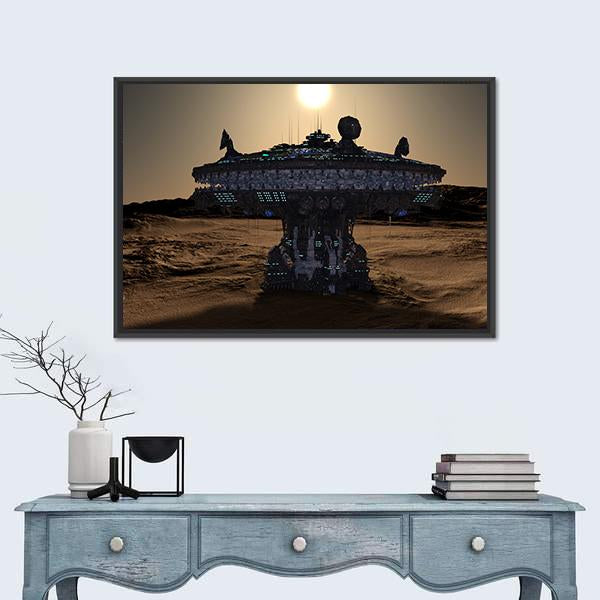 Space Station Canvas Wall Art-1 Piece-Floating Frame-24" x 16"-Tiaracle