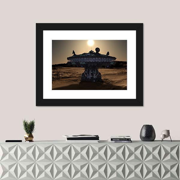 Space Station Canvas Wall Art-1 Piece-Framed Print-20" x 16"-Tiaracle
