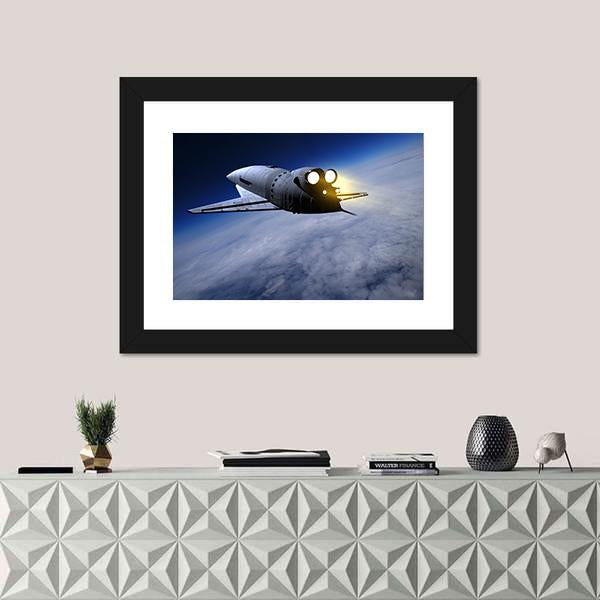 Space Transport On The Sky Canvas Wall Art-1 Piece-Framed Print-20" x 16"-Tiaracle