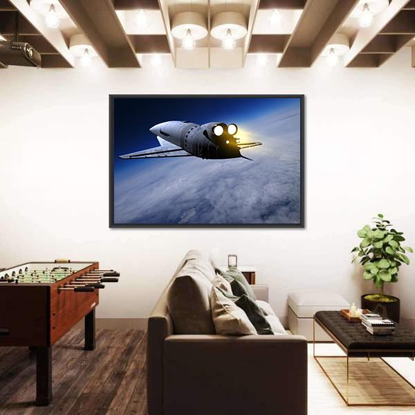 Space Transport On The Sky Canvas Wall Art-5 Horizontal-Gallery Wrap-22" x 12"-Tiaracle