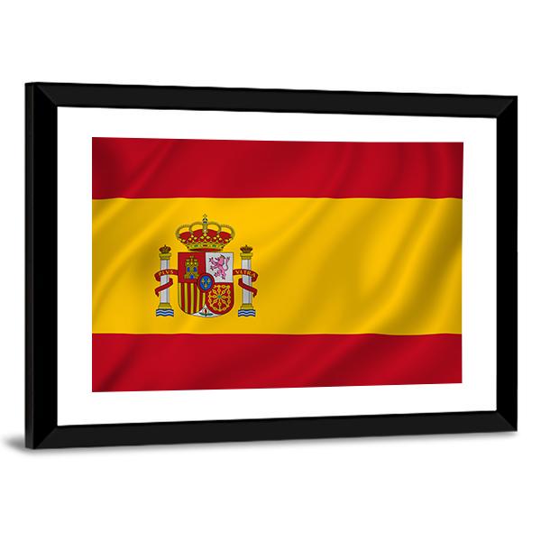 Spain National Flag Canvas Wall Art-5 Horizontal-Gallery Wrap-22" x 12"-Tiaracle