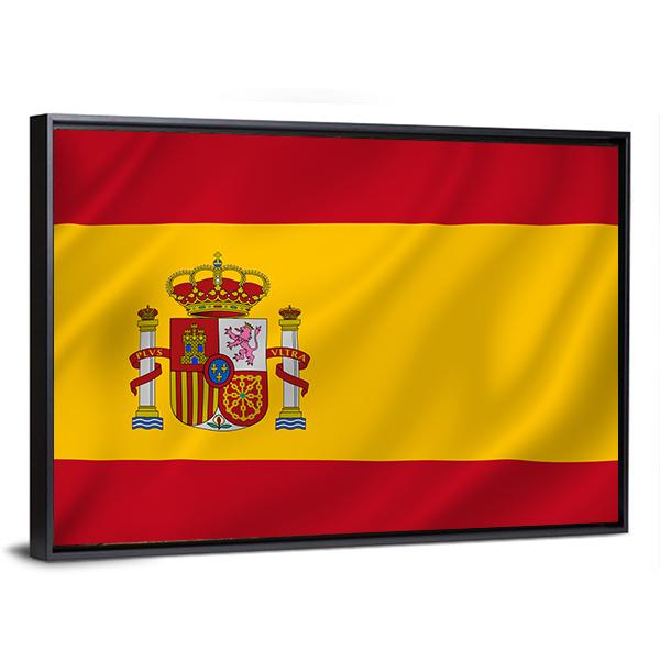 Spain National Flag Canvas Wall Art-5 Horizontal-Gallery Wrap-22" x 12"-Tiaracle
