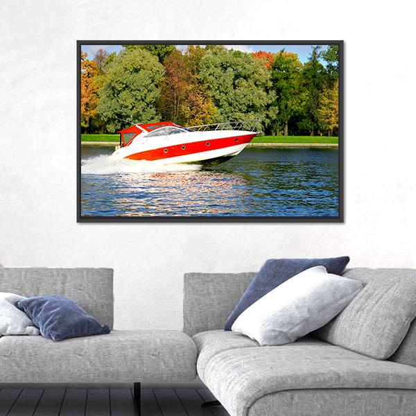Speed Boat Fast And Furious Canvas Wall Art-5 Horizontal-Gallery Wrap-22" x 12"-Tiaracle