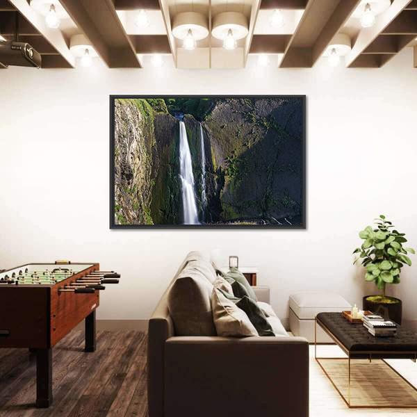 Spekes Mill Mouth Waterfall Canvas Wall Art-1 Piece-Floating Frame-24" x 16"-Tiaracle