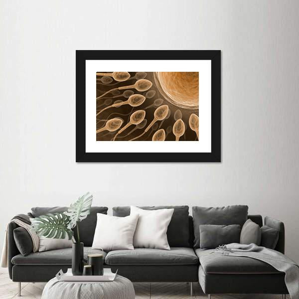 Sperm Close Up Canvas Wall Art-1 Piece-Framed Print-20" x 16"-Tiaracle