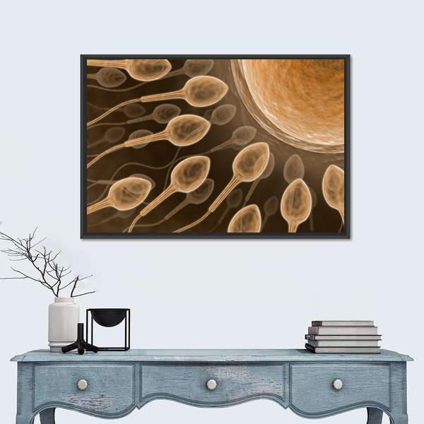 Sperm Close Up Canvas Wall Art-5 Horizontal-Gallery Wrap-22" x 12"-Tiaracle
