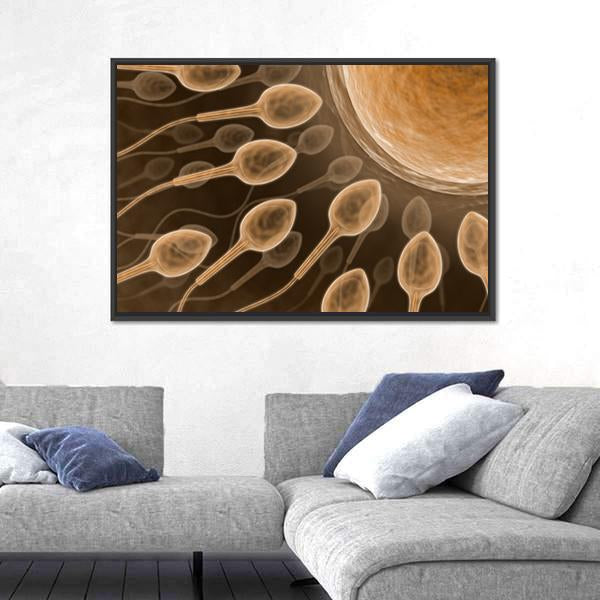 Sperm Close Up Canvas Wall Art-5 Horizontal-Gallery Wrap-22" x 12"-Tiaracle