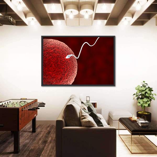 Spermatozoon Fertilizing Ovum Canvas Wall Art-5 Horizontal-Gallery Wrap-22" x 12"-Tiaracle