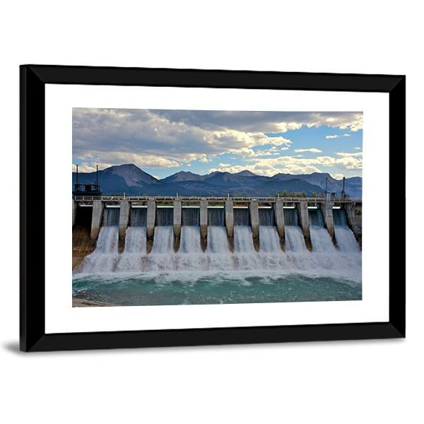 Spillway Of A Hydro Electric Dam Canvas Wall Art-5 Horizontal-Gallery Wrap-22" x 12"-Tiaracle