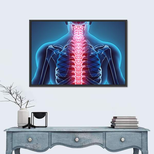 Spine Illustration Canvas Wall Art-1 Piece-Floating Frame-24" x 16"-Tiaracle