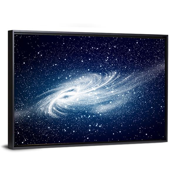 Spiral Galaxy Against Black Space Canvas Wall Art-5 Horizontal-Gallery Wrap-22" x 12"-Tiaracle