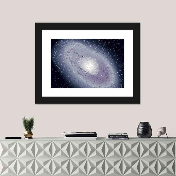 Spiral Galaxy Illustration Canvas Wall Art-1 Piece-Framed Print-20" x 16"-Tiaracle