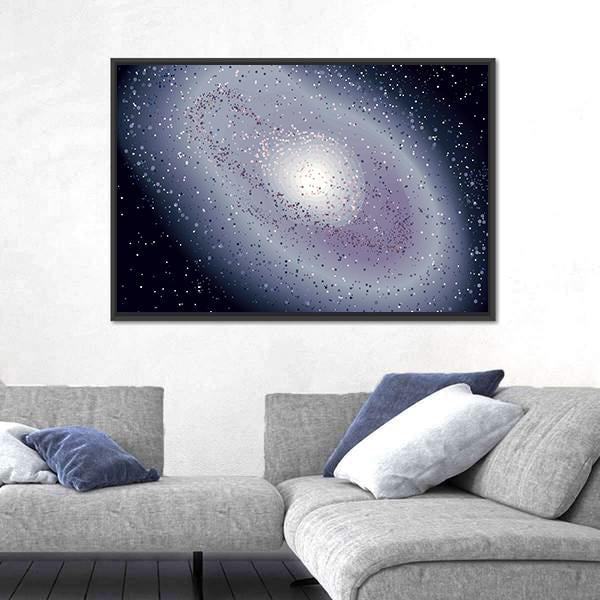 Spiral Galaxy Illustration Canvas Wall Art-5 Horizontal-Gallery Wrap-22" x 12"-Tiaracle