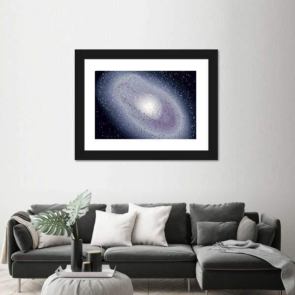 Spiral Galaxy Illustration Canvas Wall Art-5 Horizontal-Gallery Wrap-22" x 12"-Tiaracle
