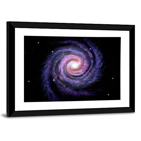 Spiral Galaxy Illustration Of Milky Way Canvas Wall Art-5 Horizontal-Gallery Wrap-22" x 12"-Tiaracle