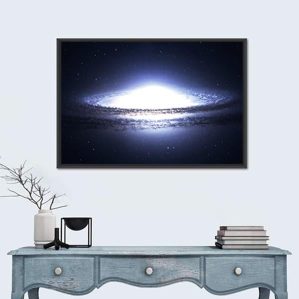 Spiral Galaxy In Deep Space Canvas Wall Art-1 Piece-Floating Frame-24" x 16"-Tiaracle