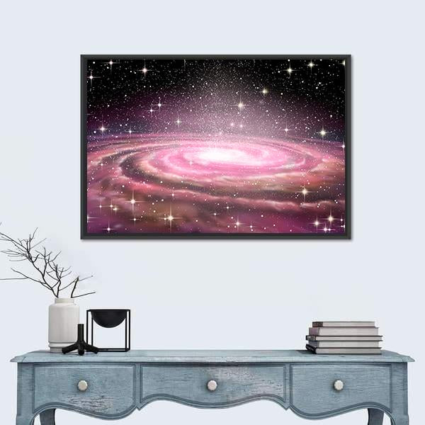 Spiral Galaxy In Deep Space Canvas Wall Art-1 Piece-Floating Frame-24" x 16"-Tiaracle