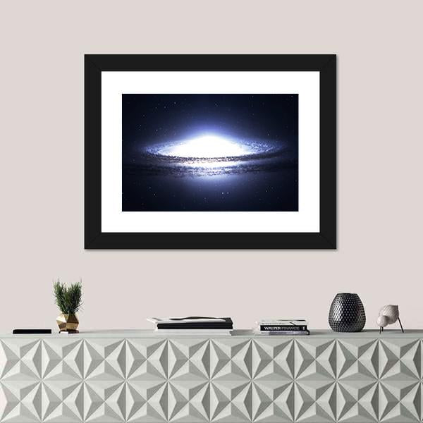 Spiral Galaxy In Deep Space Canvas Wall Art-1 Piece-Framed Print-20" x 16"-Tiaracle