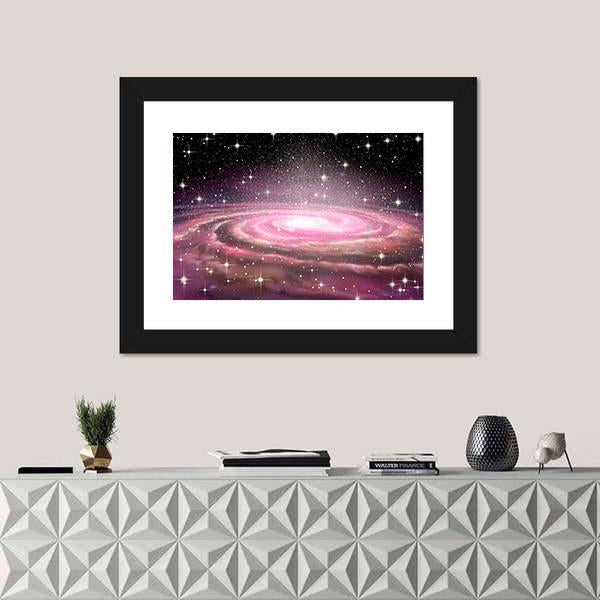 Spiral Galaxy In Deep Space Canvas Wall Art-1 Piece-Framed Print-20" x 16"-Tiaracle