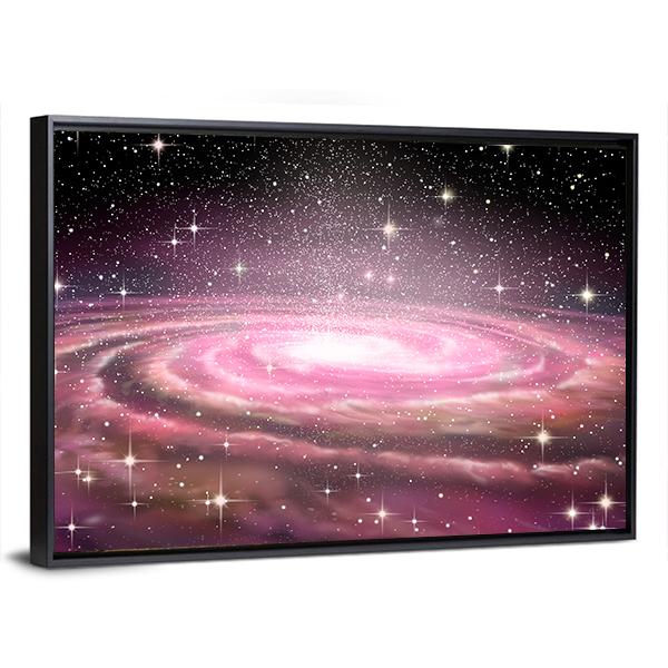 Spiral Galaxy In Deep Space Canvas Wall Art-3 Horizontal-Gallery Wrap-25" x 16"-Tiaracle