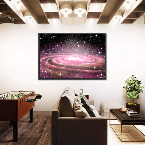 Spiral Galaxy In Deep Space Canvas Wall Art-3 Horizontal-Gallery Wrap-25" x 16"-Tiaracle