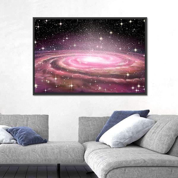 Spiral Galaxy In Deep Space Canvas Wall Art-3 Horizontal-Gallery Wrap-25" x 16"-Tiaracle