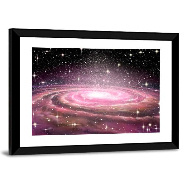 Spiral Galaxy In Deep Space Canvas Wall Art-3 Horizontal-Gallery Wrap-25" x 16"-Tiaracle