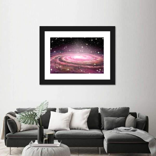 Spiral Galaxy In Deep Space Canvas Wall Art-3 Horizontal-Gallery Wrap-25" x 16"-Tiaracle