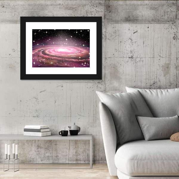Spiral Galaxy In Deep Space Canvas Wall Art-3 Horizontal-Gallery Wrap-25" x 16"-Tiaracle