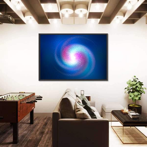 Spiral Nebula With Stars Canvas Wall Art-5 Horizontal-Gallery Wrap-22" x 12"-Tiaracle