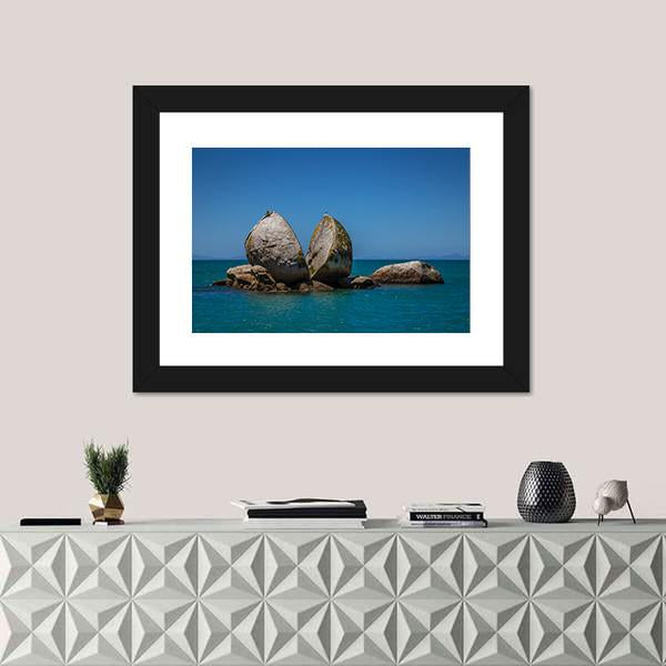 Split Apple Rock In New Zealand Canvas Wall Art-1 Piece-Framed Print-42" x 14"-Tiaracle