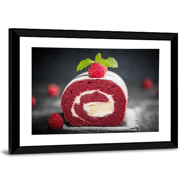 Sponge Swiss Roll Cake Canvas Wall Art-5 Horizontal-Gallery Wrap-22" x 12"-Tiaracle