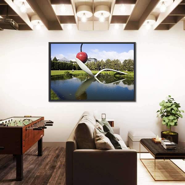 Spoonbridge And Cherry Canvas Wall Art-3 Horizontal-Gallery Wrap-25" x 16"-Tiaracle