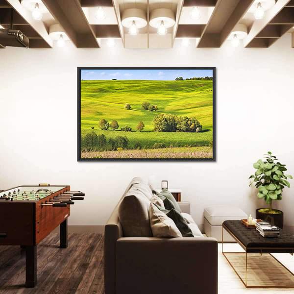Spring Fields Covered With Fresh Grass Canvas Wall Art-3 Horizontal-Gallery Wrap-25" x 16"-Tiaracle