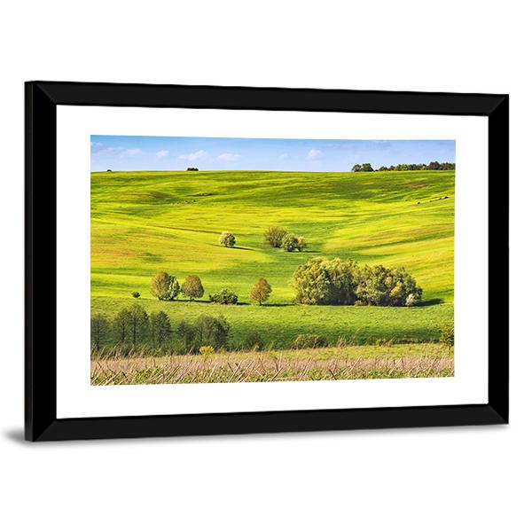 Spring Fields Covered With Fresh Grass Canvas Wall Art-3 Horizontal-Gallery Wrap-25" x 16"-Tiaracle