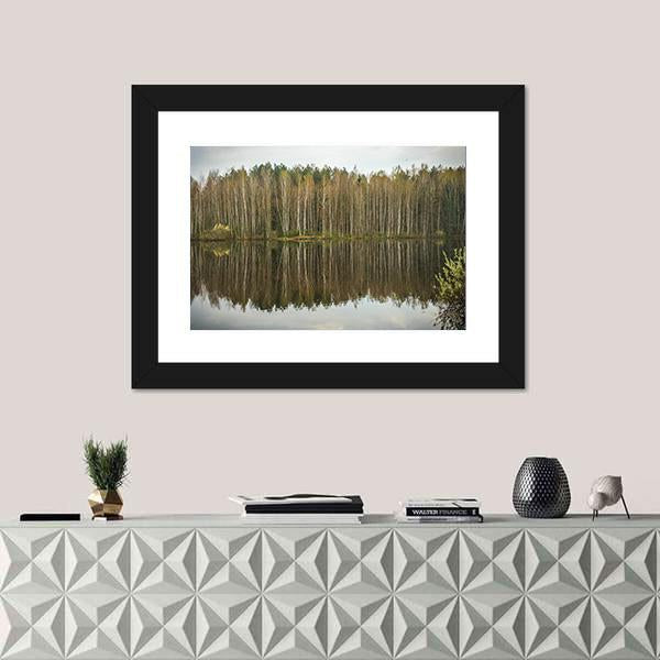 Spring Flood In Kaluga Region Canvas Wall Art-1 Piece-Framed Print-20" x 16"-Tiaracle