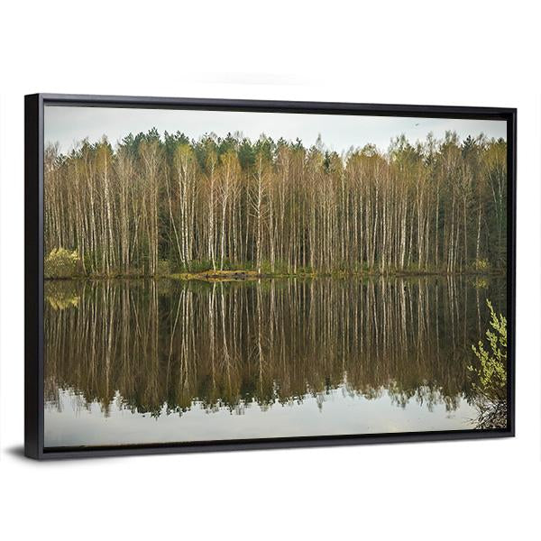 Spring Flood In Kaluga Region Canvas Wall Art-3 Horizontal-Gallery Wrap-25" x 16"-Tiaracle
