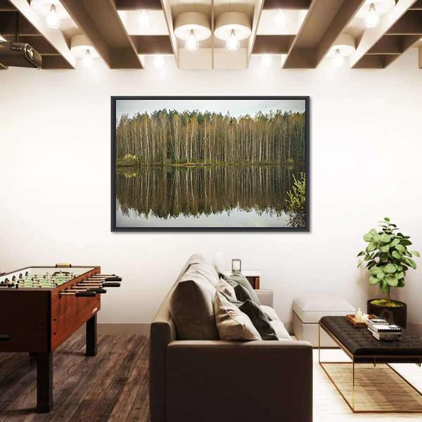 Spring Flood In Kaluga Region Canvas Wall Art-3 Horizontal-Gallery Wrap-25" x 16"-Tiaracle