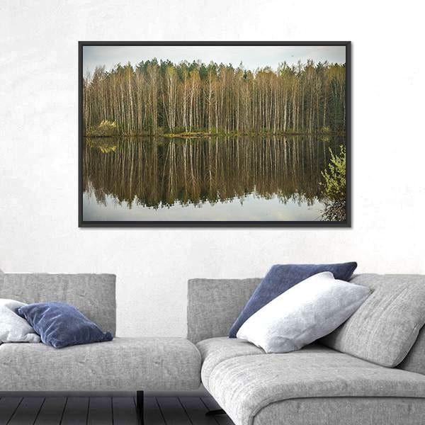 Spring Flood In Kaluga Region Canvas Wall Art-3 Horizontal-Gallery Wrap-25" x 16"-Tiaracle