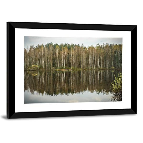 Spring Flood In Kaluga Region Canvas Wall Art-3 Horizontal-Gallery Wrap-25" x 16"-Tiaracle