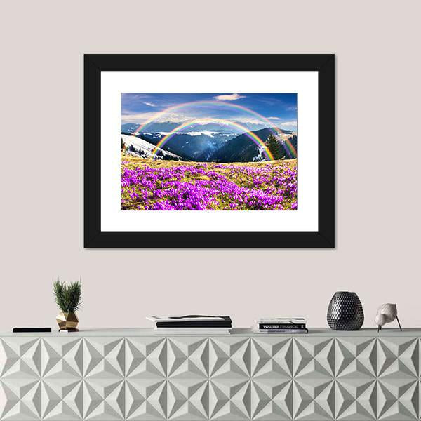 Spring In Wild Mountains Of Ukraine Canvas Wall Art-1 Piece-Framed Print-42" x 14"-Tiaracle